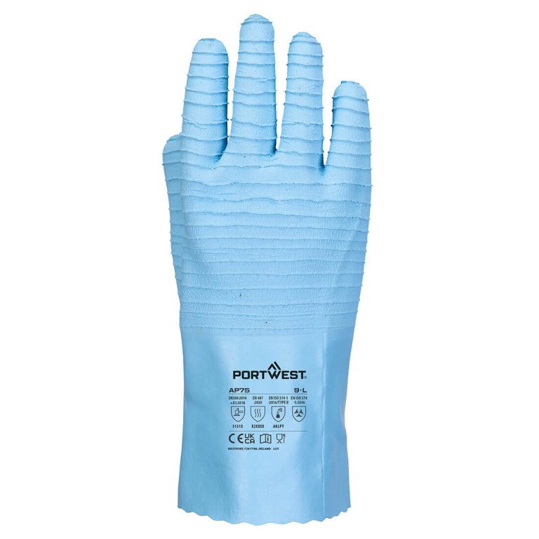 Portwest FD Chemical B Latex Gauntlet (Pack of 12 pairs)