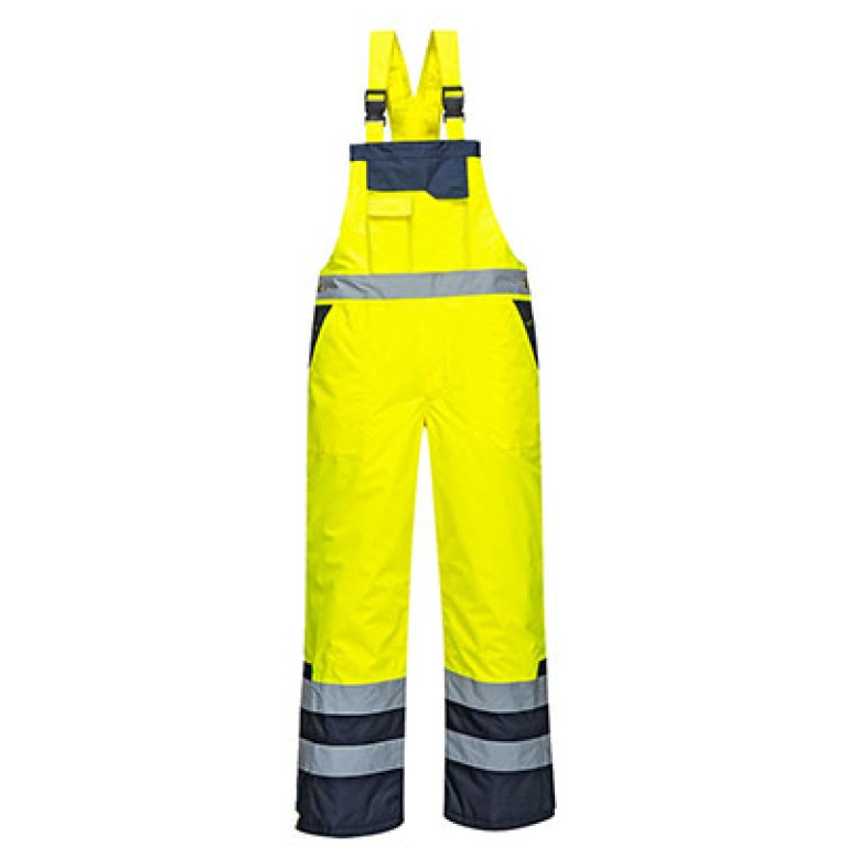 Portwest Hi-viz Contrast Bib and brace - Lined