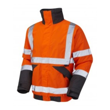 Leo Workwear Bikington Hi-Viz Waterproof Bomber Jacket