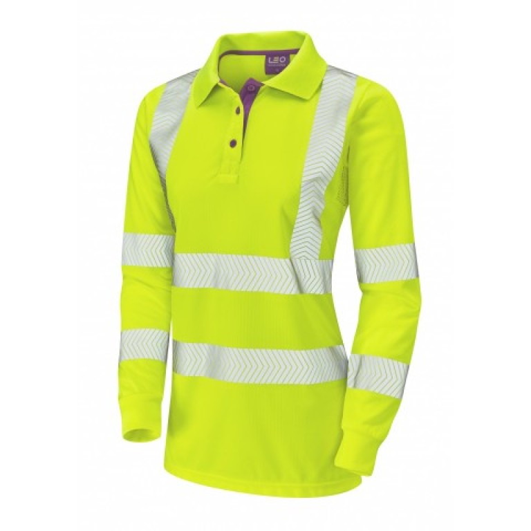 Leo Workwear Pollyfield Coolviz Plus Ladies Sleeved Polo Shirt