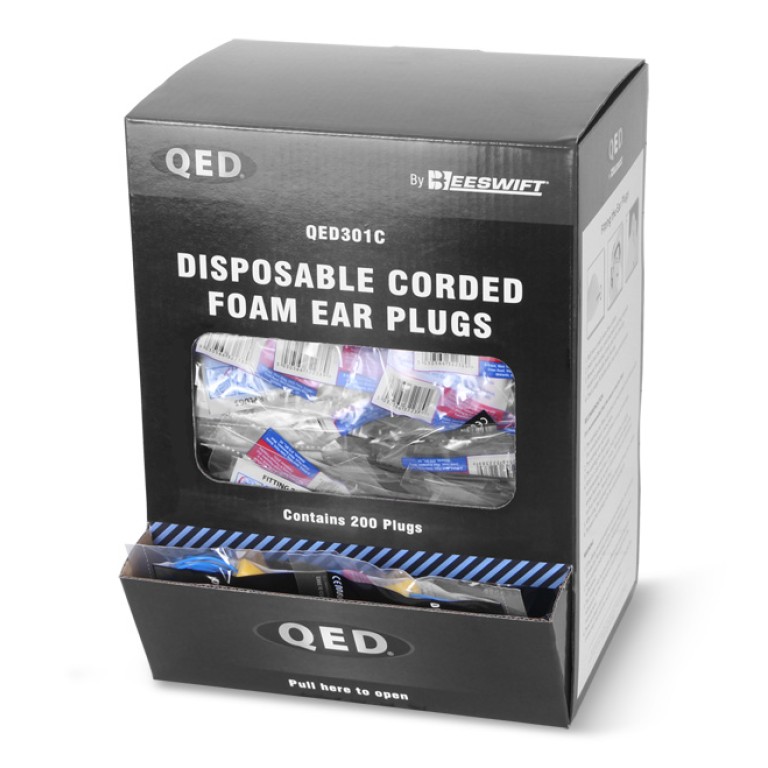Beeswift QED Disposable Corded Ear Plugs (Box of 200)