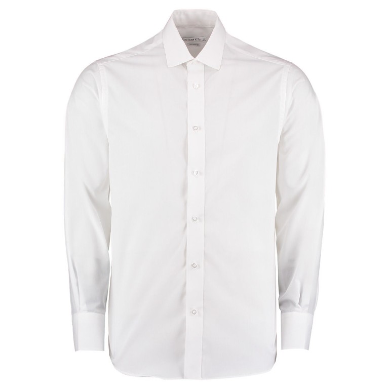 Kustom Kit Poplin Tailored Fit Long Sleeve Business Shirt
