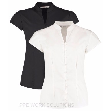 Kustom Kit Ladies' Continental Mandarin Collar Shirt